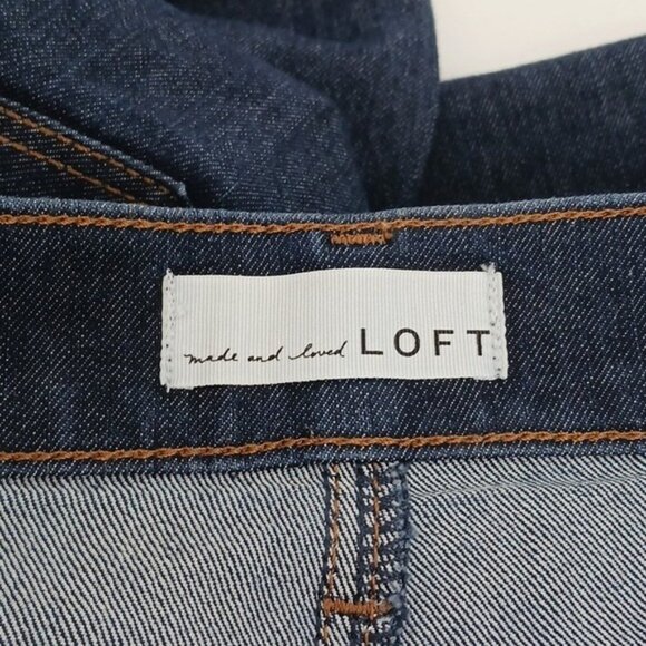 LOFT Jeans Womens Size 0 Dark Wash Modern Straight Stretch Denim Classic Fit - Picture 5 of 7